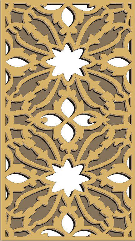 طرح الگوی حفاظ پنجره برای برش لیزری - window grill pattern for laser cutting 46 ve - برای دستگاه CNC چوب و لیزر (سی ان سی)