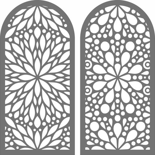 طرح پنل‌های درز پنجره جالی برای برش لیزری - window jali seamless panels for laser cutting - برای دستگاه CNC چوب و لیزر (سی ان سی)