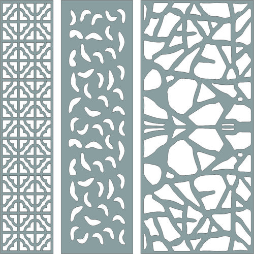 طرح الگوهای پنجره شبکه‌ای درز تنظیم شده - window lattice seamless patterns set - برای دستگاه CNC چوب و لیزر (سی ان سی)