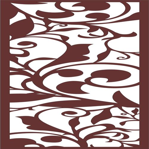 طرح توری پنجره گلدار یکپارچه برای برش لیزری - window screen floral seamless for laser cut ve - برای دستگاه CNC چوب و لیزر (سی ان سی)
