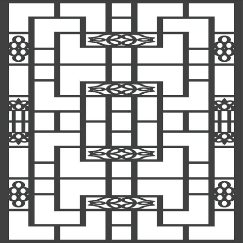 طرح پنجره توری مشبک درز جداکننده پنل - window screen lattice seamless separator panel - برای دستگاه CNC چوب و لیزر (سی ان سی)