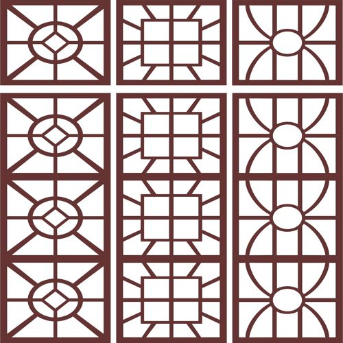 طرح جداکننده یکپارچه توری پنجره برای برش لیزری - window screen seamless separator for laser cut ve - برای دستگاه CNC چوب و لیزر (سی ان سی)