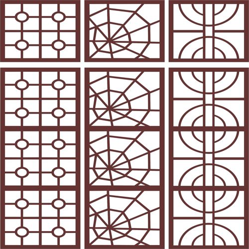 طرح الگوی جداکننده درز پنجره برای برش لیزری روکش - window screen seamless separator pattern for laser cut ve - برای دستگاه CNC چوب و لیزر (سی ان سی)