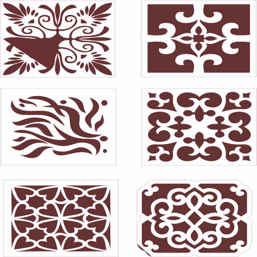 طرح مجموعه توری پنجره برای برش لیزری - window screens set for laser cutting - برای دستگاه CNC چوب و لیزر (سی ان سی)