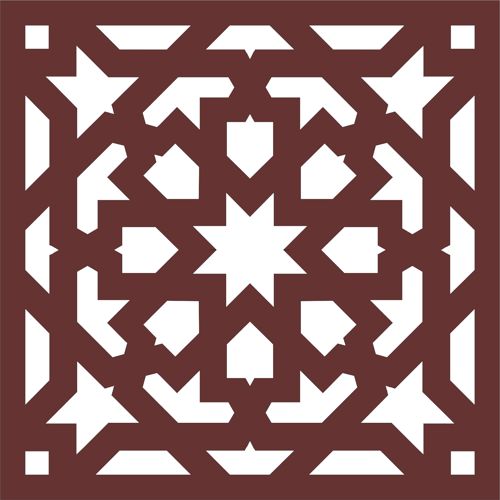 طرح الگوی گل گل یکپارچه پنجره لیزری - window seamless floral grill pattern for laser cutting - برای دستگاه CNC چوب و لیزر (سی ان سی)