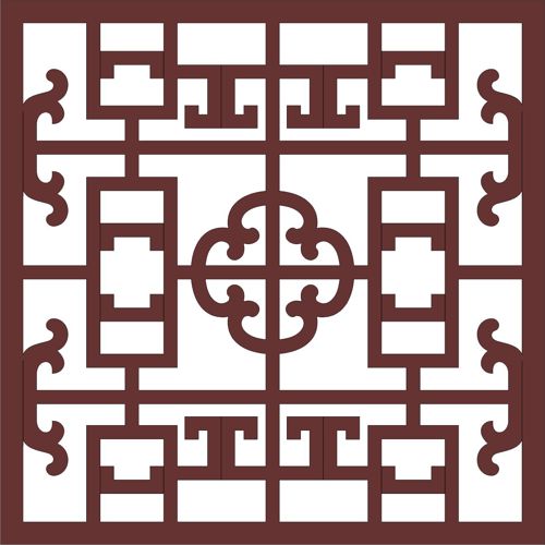 طرح پنجره درز گل روی صفحه هنر برای برش لیزری - window seamless floral screen art for laser cut ve - برای دستگاه CNC چوب و لیزر (سی ان سی)