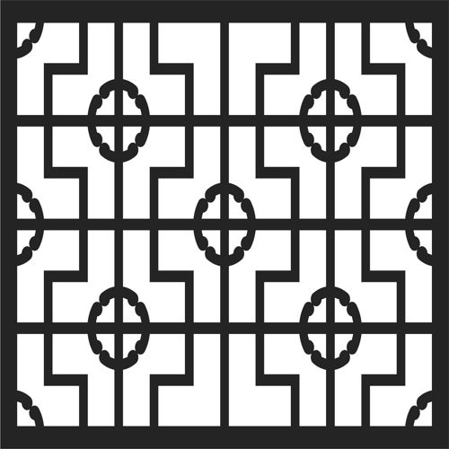 طرح پنجره گلدار درز برای برش لیزری - window seamless floral screen design for laser cutting - برای دستگاه CNC چوب و لیزر (سی ان سی)
