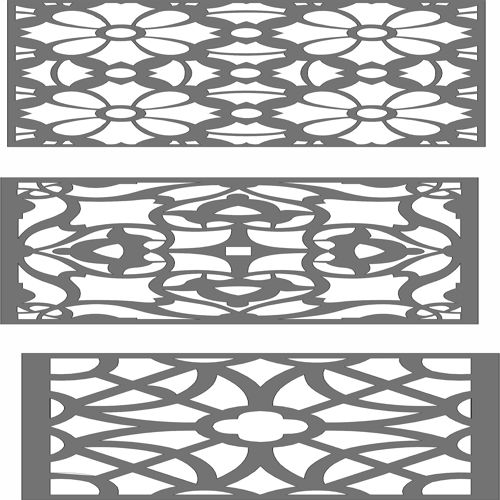طرح الگوهای صفحه جداکننده جالی درز پنجره برای برش لیزری - window seamless jali separator screen patterns set for laser cut ve - برای دستگاه CNC چوب و لیزر (سی ان سی)