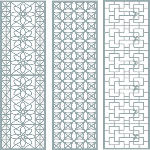 طرح پنجره درز پانل‌های شبکه‌ای تنظیم شده نصب - window seamless lattice panels set - برای دستگاه CNC چوب و لیزر (سی ان سی)