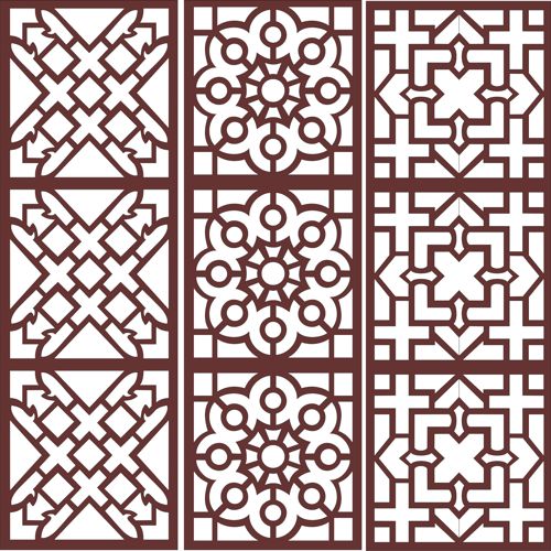 طرح الگوی جداکننده صفحه درز پنجره برای برش لیزری - window seamless separator screen pattern for laser cut ve - برای دستگاه CNC چوب و لیزر (سی ان سی)