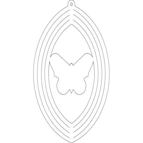 طرح پروانه چرخش باد - wind spin butterfly - برای دستگاه CNC چوب و لیزر (سی ان سی)