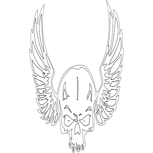 طرح بال جمجمه - wing skull - برای دستگاه CNC چوب و لیزر (سی ان سی)