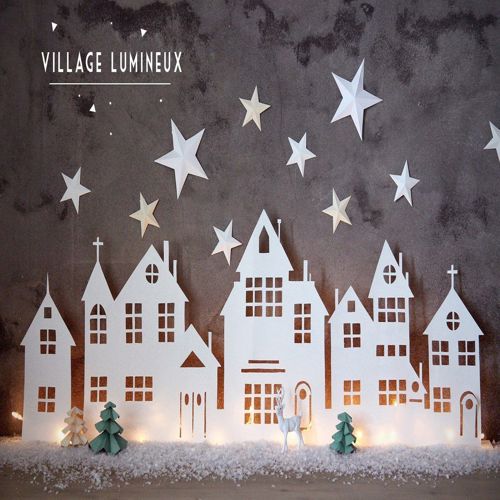 طرح ایده برش لیزری ایده برای خانه در زمستان روستا - winter village home decor laser cut idea ve - برای دستگاه CNC چوب و لیزر (سی ان سی)