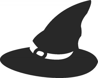 طرح کلاه جادوگر هالووین - witch hat halloween - برای دستگاه CNC چوب و لیزر (سی ان سی)