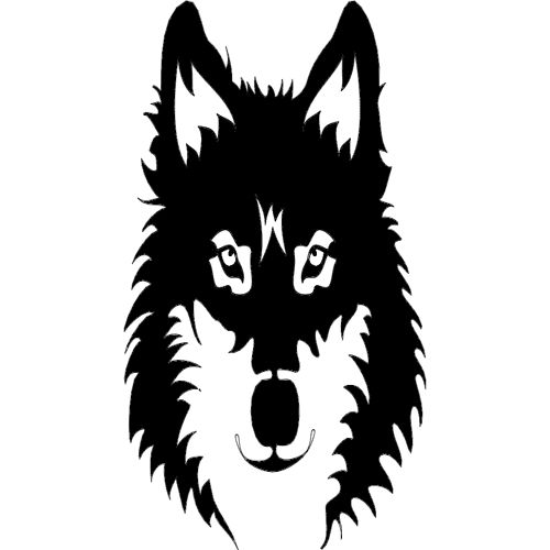 طرح گرگ چهره سیلوئت - wolf face silhouette - برای دستگاه CNC چوب و لیزر (سی ان سی)