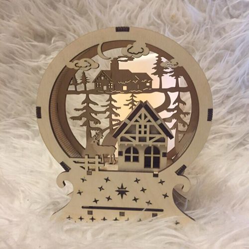 طرح چراغ کریسمس چوبی میلی متری لیزر - wood christmas lamp 4mm laser cut ve - برای دستگاه CNC چوب و لیزر (سی ان سی)