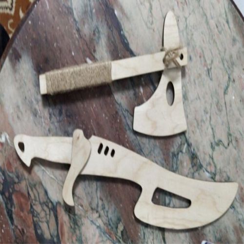 طرح تبر و شمشیر چوبی برای برش لیزری - wooden axe and sabre for laser cut ve - برای دستگاه CNC چوب و لیزر (سی ان سی)