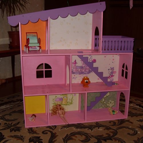 طرح خانه باربی چوبی برای برش لیزری پول - wooden barbie house for laser cutting ve - برای دستگاه CNC چوب و لیزر (سی ان سی)