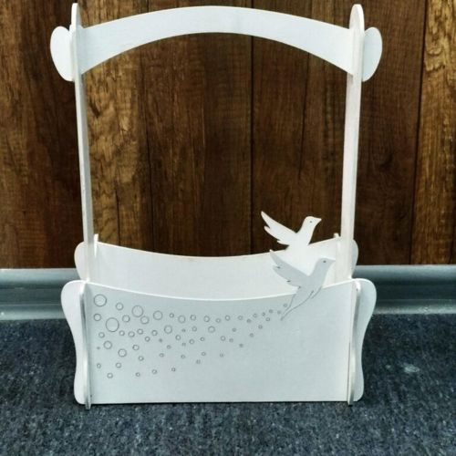 طرح سبد چوبی با مرغ مگس تزئینی هدیه برای برش لیزر - wooden basket with hummingbird decorative gift for laser cut ve - برای دستگاه CNC چوب و لیزر (سی ان سی)