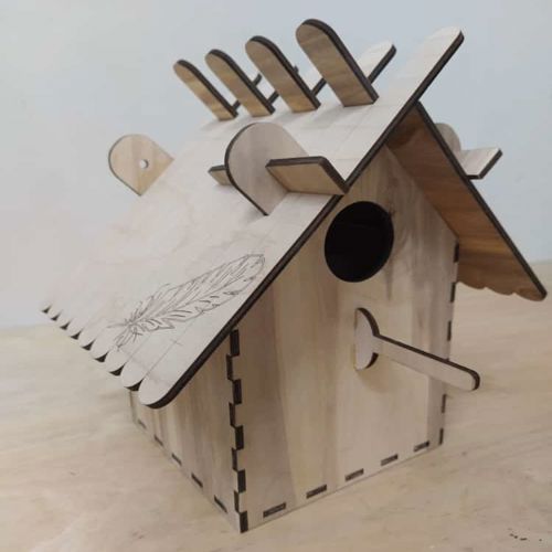 طرح دانخوری چوبی پرندگان پرندگان وحشی لانه باغ دکور برای برش لیزری - wooden bird feeder wild birds nest garden decor for laser cut ve - برای دستگاه CNC چوب و لیزر (سی ان سی)
