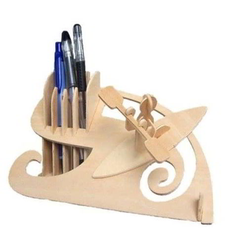 طرح چوبی قایق مسابقه قلم نگهدارنده میز سازماندهنده پایه مداد لیزر - wooden boat race pen holder desk organizer pencil stand laser cut - برای دستگاه CNC چوب و لیزر (سی ان سی)