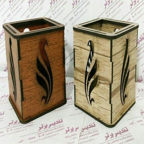 طرح جعبه چوبی برای خودکارها مداد - wooden box for pens pencils ve - برای دستگاه CNC چوب و لیزر (سی ان سی)