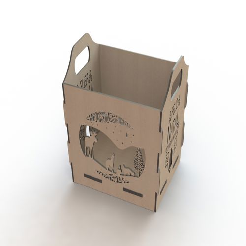طرح جعبه چوبی با تزئینات برش لیزری قالب - wooden box with cutout decorations laser cutting template - برای دستگاه CNC چوب و لیزر (سی ان سی)