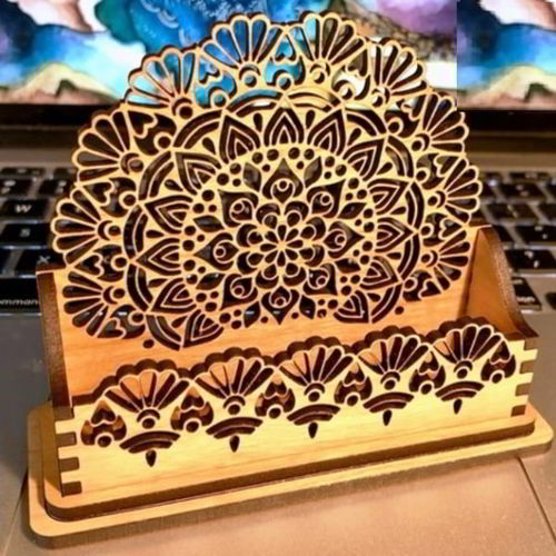 طرح جا کارت ویزیت چوبی لیزری - wooden business card holder laser cut ve - برای دستگاه CNC چوب و لیزر (سی ان سی)