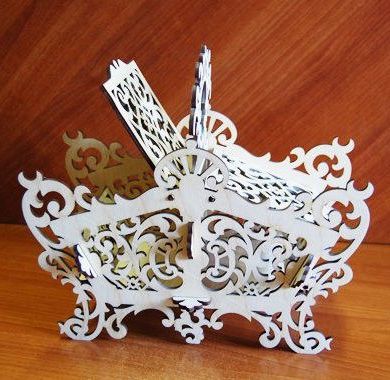 طرح ظرف نبات چوبی تزئینی کاسه نبات سبد میلی‌متری - wooden candy dish decorative candy bowl basket 6mm ve - برای دستگاه CNC چوب و لیزر (سی ان سی)
