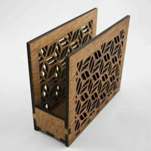 طرح جای دستمال حکاکی چوبی استند دستمال چوبی برش لیزری - wooden carved napkin holder wooden napkin stand laser cutting ve - برای دستگاه CNC چوب و لیزر (سی ان سی)