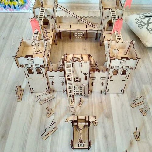 طرح قلعه چوبی برای برش لیزری - wooden castle for laser cutting ve - برای دستگاه CNC چوب و لیزر (سی ان سی)