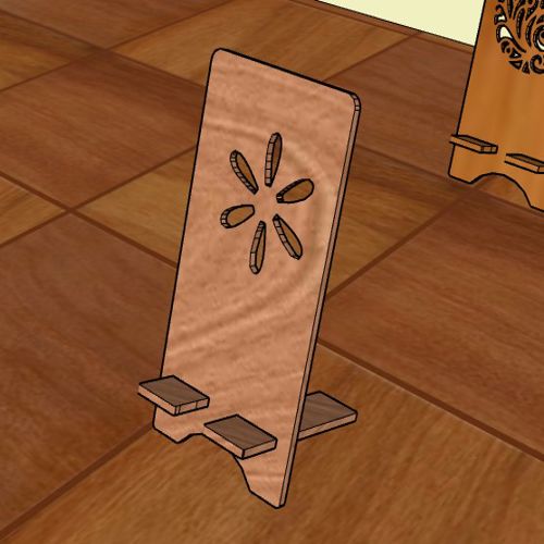 طرح پایه گوشی همراه چوبی گل تزئینات تعطیلات لیزر - wooden cell phone stand flower holiday decoration laser cut - برای دستگاه CNC چوب و لیزر (سی ان سی)
