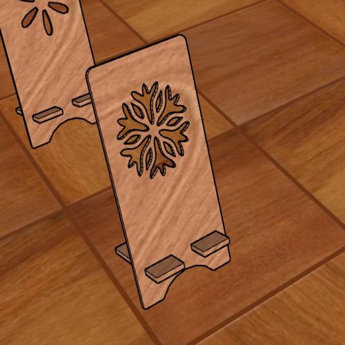 طرح قالب پایه گوشی همراه چوبی تزئینات تعطیلات لیزر - wooden cell phone stand template holiday decoration laser cut - برای دستگاه CNC چوب و لیزر (سی ان سی)
