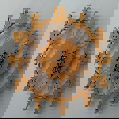 طرح ساعت دیواری چوبی طرح دار لیزری - wooden chasy wall clock for laser cut - برای دستگاه CNC چوب و لیزر (سی ان سی)