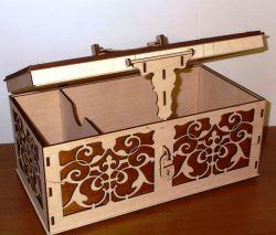 طرح صندوقچه چوبی مخصوص برش لیزری قاب - wooden chest for laser cut ve - برای دستگاه CNC چوب و لیزر (سی ان سی)