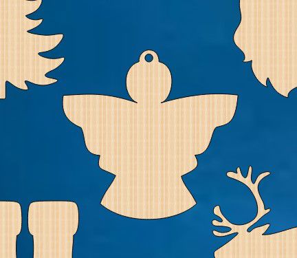 طرح چوبی فرشته کریسمس کاردستی خالی تزئینات برش لیزری - wooden christmas angel craft blank decoration laser cut ve - برای دستگاه CNC چوب و لیزر (سی ان سی)