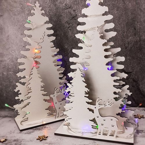 طرح تزیین کریسمس چوبی گوزن کریسمس تزئین برش لیزری - wooden christmas decoration elk christmas tree ornament laser cut ve - برای دستگاه CNC چوب و لیزر (سی ان سی)