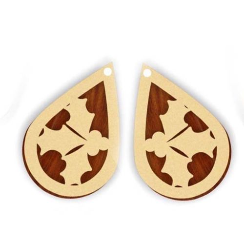 طرح گوشواره کریسمسی چوبی جواهرات قالب برش لیزری - wooden christmas earring wooden jewelry template laser cut ve - برای دستگاه CNC چوب و لیزر (سی ان سی)