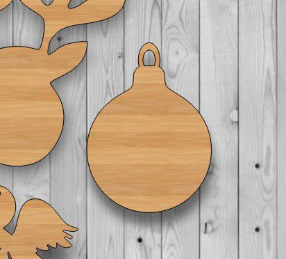 طرح چوبی کریسمس گرد بابلس کاردستی خالی برش لیزری - wooden christmas round bauble craft blank laser cut ve - برای دستگاه CNC چوب و لیزر (سی ان سی)