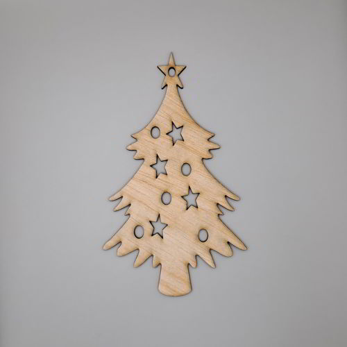 طرح تزیین درخت کریسمس چوبی با کاردستی لیزری - wooden christmas tree craft decoration laser cut - برای دستگاه CNC چوب و لیزر (سی ان سی)