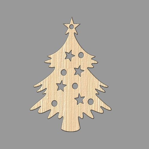 طرح تزیین درخت کریسمس چوبی با کاردستی برش لیزری - wooden christmas tree craft decoration laser cut ve - برای دستگاه CNC چوب و لیزر (سی ان سی)