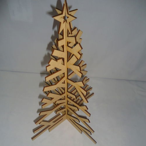 طرح درخت کریسمس چوبی برش لیزری - wooden christmas tree laser cut ve - برای دستگاه CNC چوب و لیزر (سی ان سی)