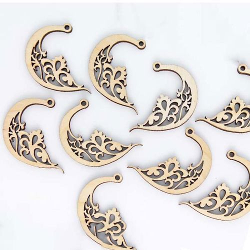طرح گوشواره چوبی شکل چوبی قالب جواهرات چوبی برش لیزری - wooden c shape wooden earring design wood jewelry template laser cut ve - برای دستگاه CNC چوب و لیزر (سی ان سی)