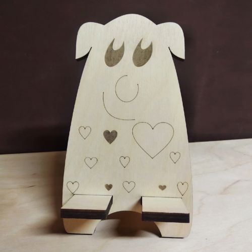 طرح پایه گوشی همراه چوبی زیبا برای برش لیزری - wooden cute cell phone stand for laser cutting ve - برای دستگاه CNC چوب و لیزر (سی ان سی)