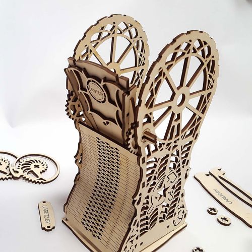 طرح بانک تزئینی چوبی میلی‌متری برش لیزری - wooden decorative bank 3mm laser cut ve - برای دستگاه CNC چوب و لیزر (سی ان سی)