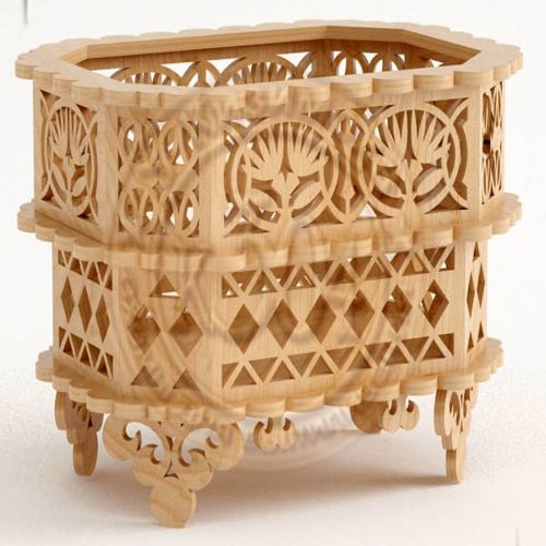 طرح سبد تزئینی چوبی cnc برای برش لیزر - wooden decorative basket cnc plans for laser cut ve - برای دستگاه CNC چوب و لیزر (سی ان سی)