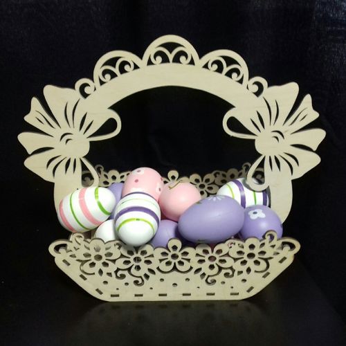 طرح سبد عید عید تزئینی چوبی برای برش لیزری - wooden decorative easter basket for laser cutting ve - برای دستگاه CNC چوب و لیزر (سی ان سی)