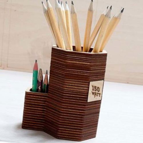 طرح جا قلمی تزئینی چوبی مداد سازماندهنده برش لیزری - wooden decorative pen holder pencil organizer laser cut ve - برای دستگاه CNC چوب و لیزر (سی ان سی)
