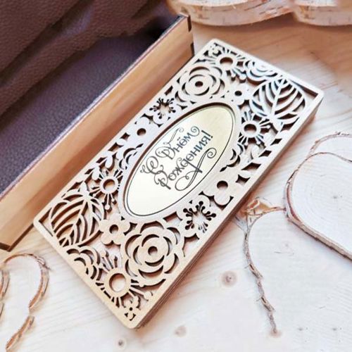 طرح جعبه کادویی چوبی تزئینی کشویی برای برش لیزری قاب - wooden decorative sliding gift box for laser cut ve - برای دستگاه CNC چوب و لیزر (سی ان سی)