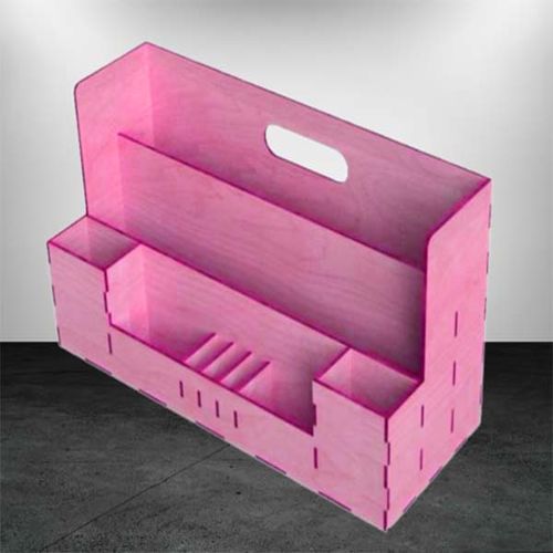 طرح wooden-desk-organizer-office-desk-pen-pencil-holder-and-file-folder-3mm-laser-cut